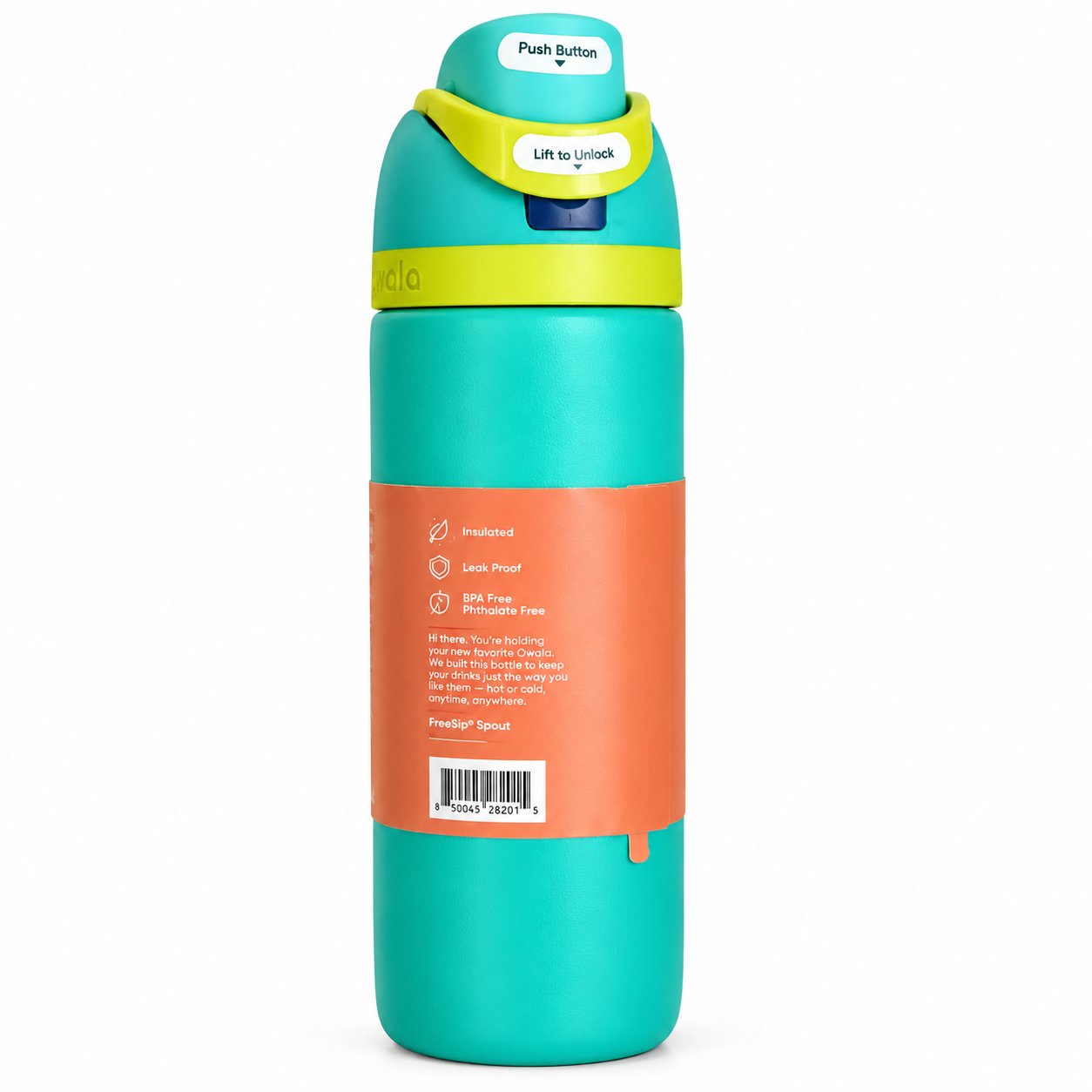 Owala FreeSip Water Bottle 32 oz, Stainless Steel Insulated Water Bottle with Straw, Sea Green