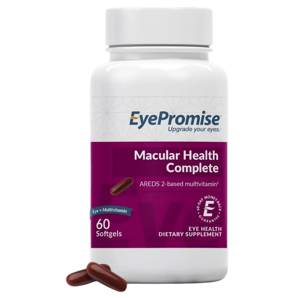 EyePromise Macular Health Complete eye health supplement bottle with 60 softgels