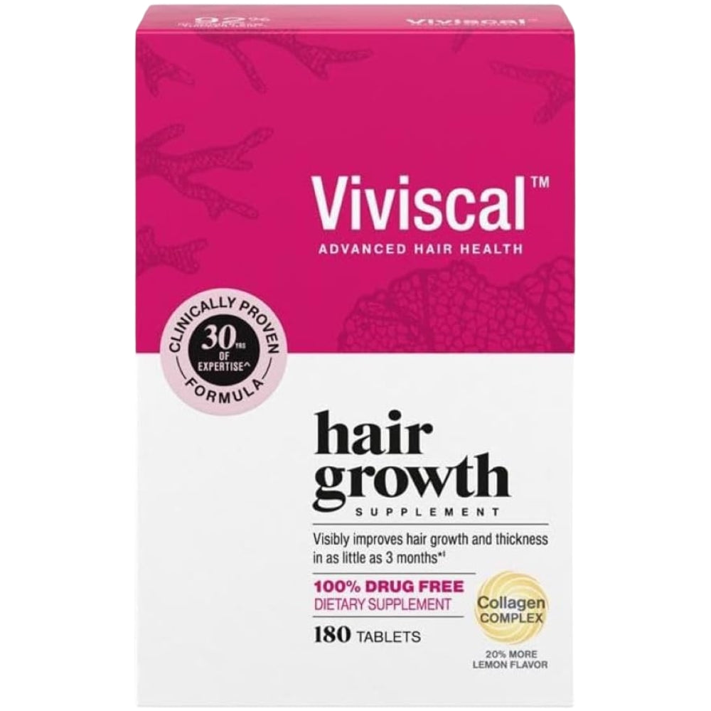 Viviscal Hair Growth Supplement for Women – Biotin, Marine Collagen & Hair Vitamins, 180 Tablets